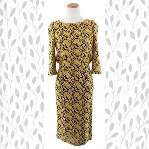 EUC Alice + Olivia Black & Gold Lace Dress, Sz 2